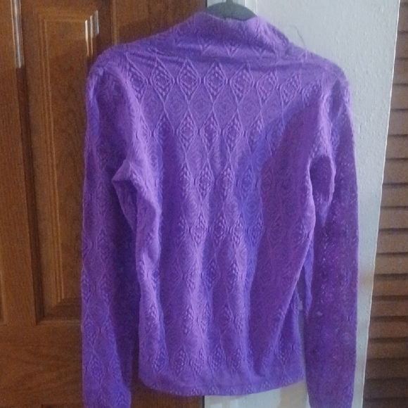 Purple Long Sleeve Lace Top - Picture 2 of 2